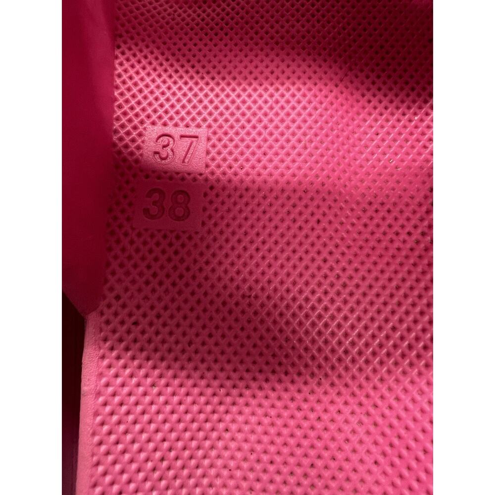 Freedom Moses Glow Neon Barbie Pink Two Band Slides Sandals 7/8 - Picture 4 of 7